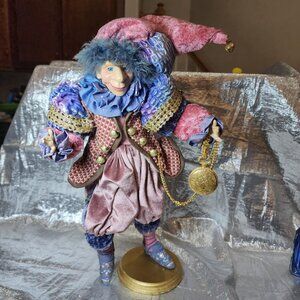 Vintage Retired Wayne Kleski Mardi Gras Fairy Doll w/Gold Watch